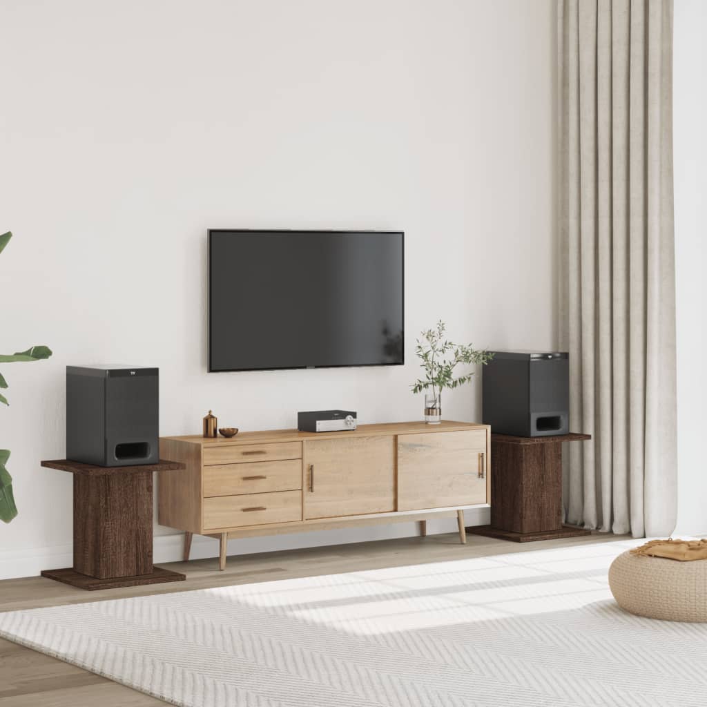 Supporti Altoparlanti 2 pz Marrone 30x30x40cm Legno Multistrato - homemem39