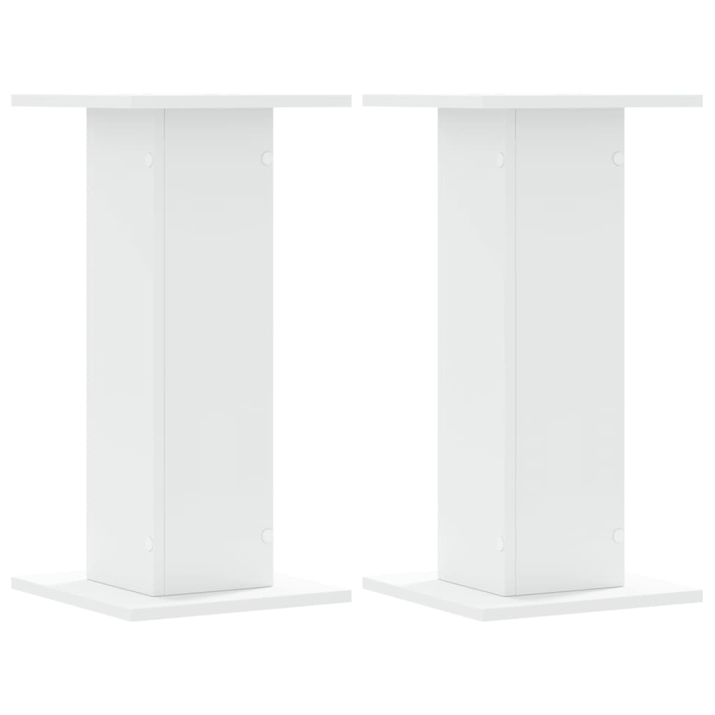 Supporti Altoparlanti 2 pz Bianchi 30x30x40cm Legno Multistrato - homemem39
