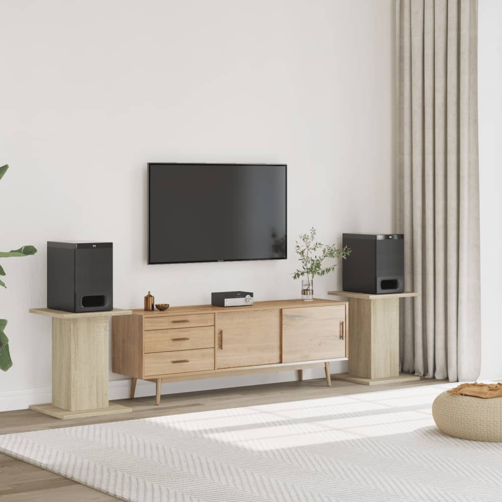 Supporti Altoparlanti 2 pz Rovere 30x30x40 cm in Multistrato - homemem39