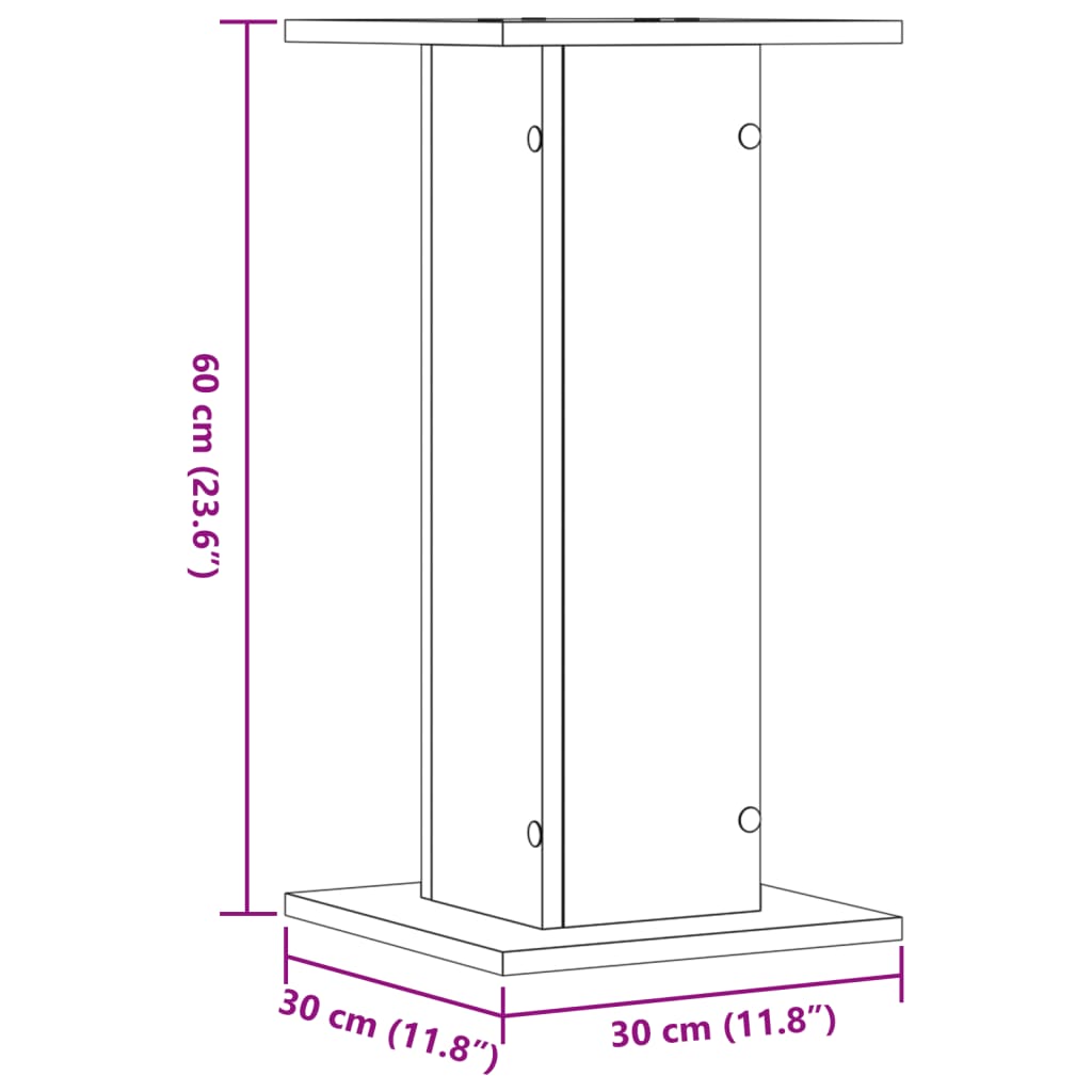 Supporti Altoparlanti 2 pz Grigio 30x30x40 cm in Multistrato - homemem39