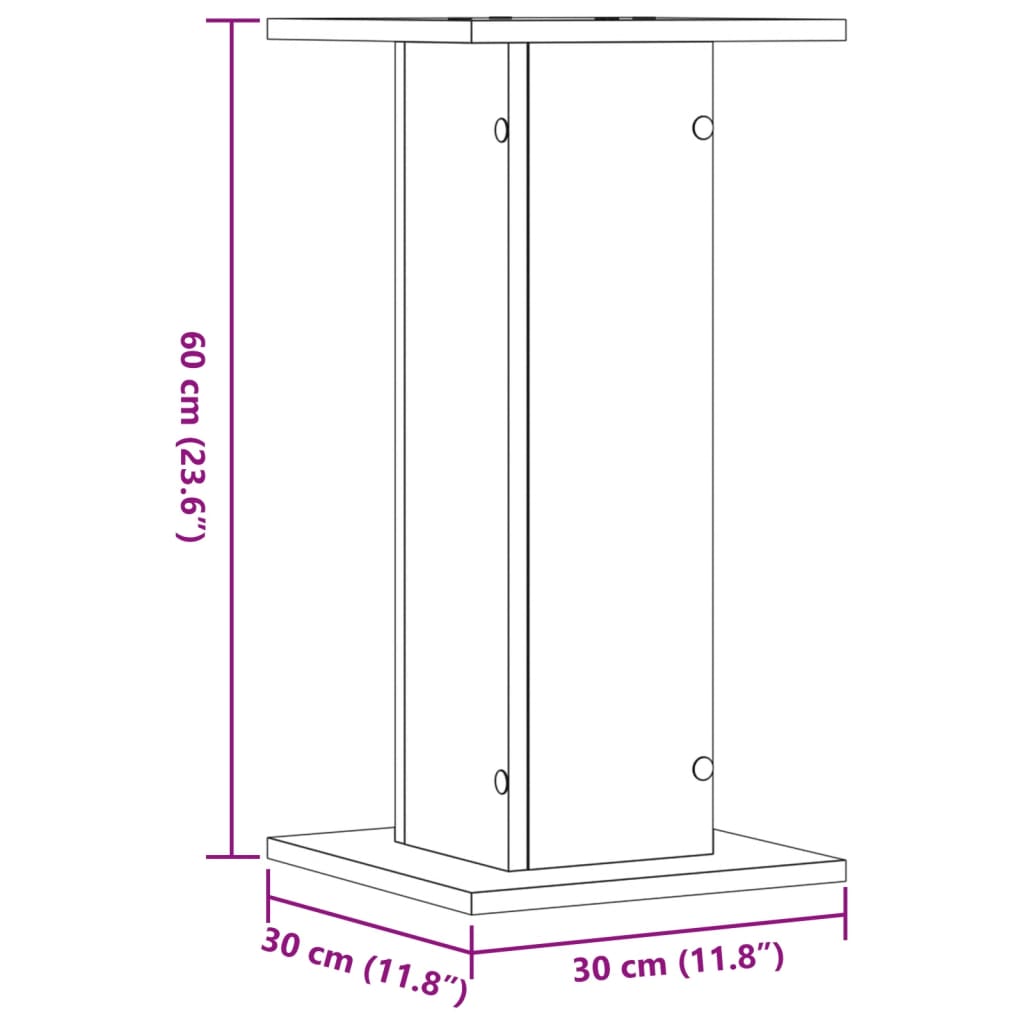 Supporti Altoparlanti 2 pz Marrone 30x30x60cm Legno Multistrato - homemem39