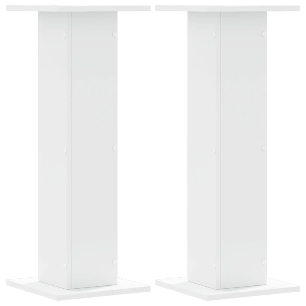 Supporti Altoparlanti 2 pz Bianchi 30x30x80cm Legno Multistrato - homemem39
