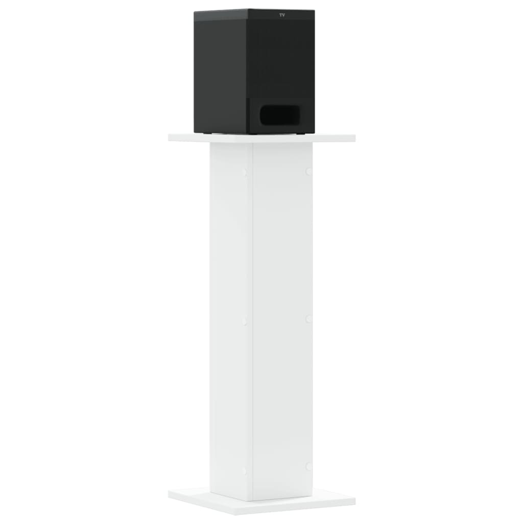 Supporti Altoparlanti 2 pz Bianchi 30x30x80cm Legno Multistrato - homemem39