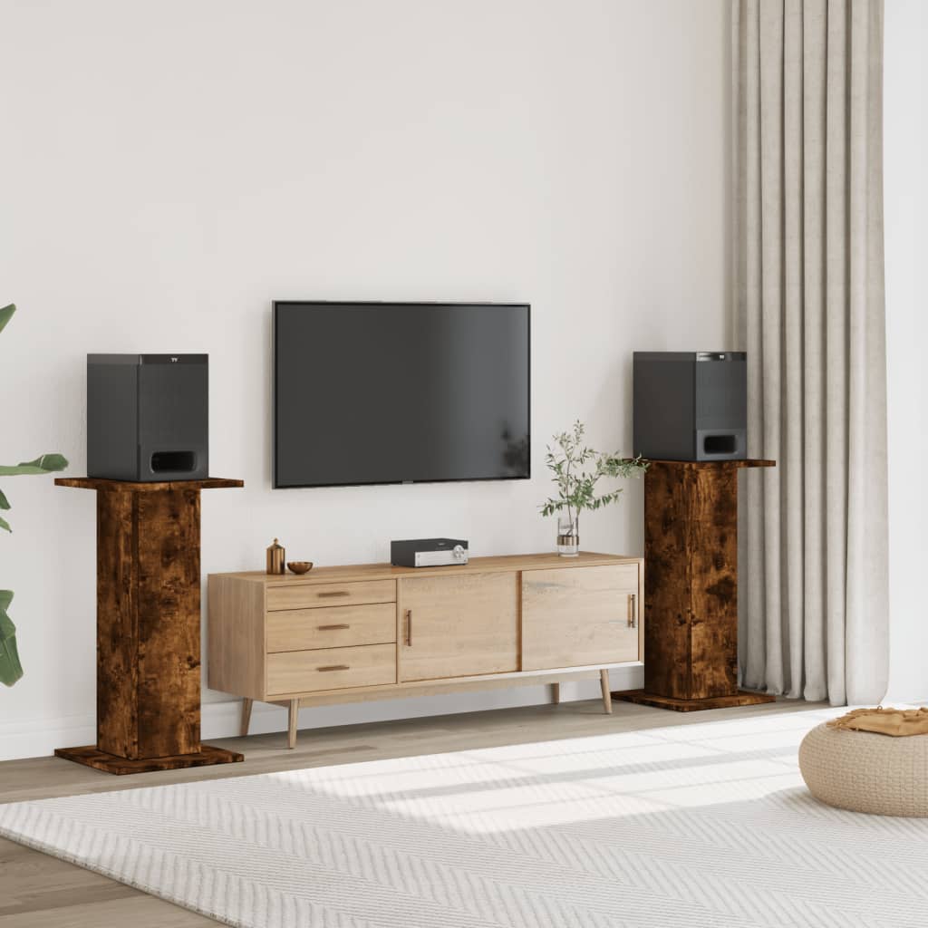 Supporti Altoparlanti 2 pz Rovere 30x30x80 cm Legno Multistrato - homemem39