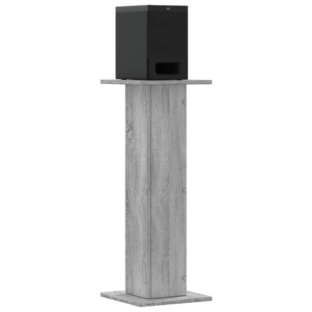 Supporti Altoparlanti 2 pz Grigio 30x30x80 cm in Multistrato - homemem39