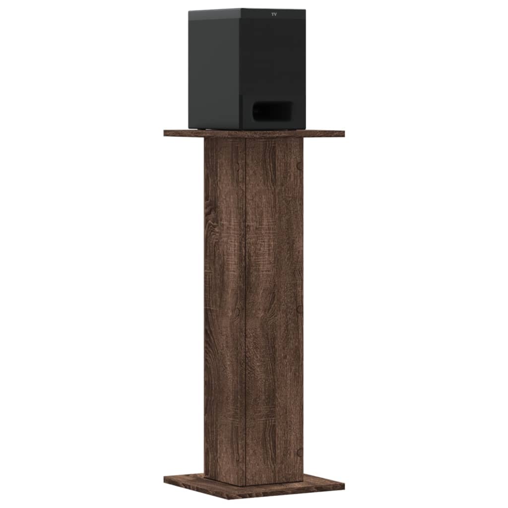 Supporti Altoparlanti 2 pz Marrone 30x30x80cm Legno Multistrato - homemem39