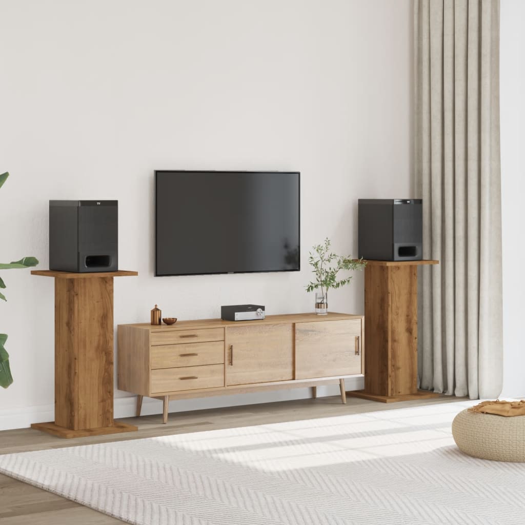 Supporti Altoparlanti 2 pz Rovere 30x30x80 cm in Multistrato - homemem39