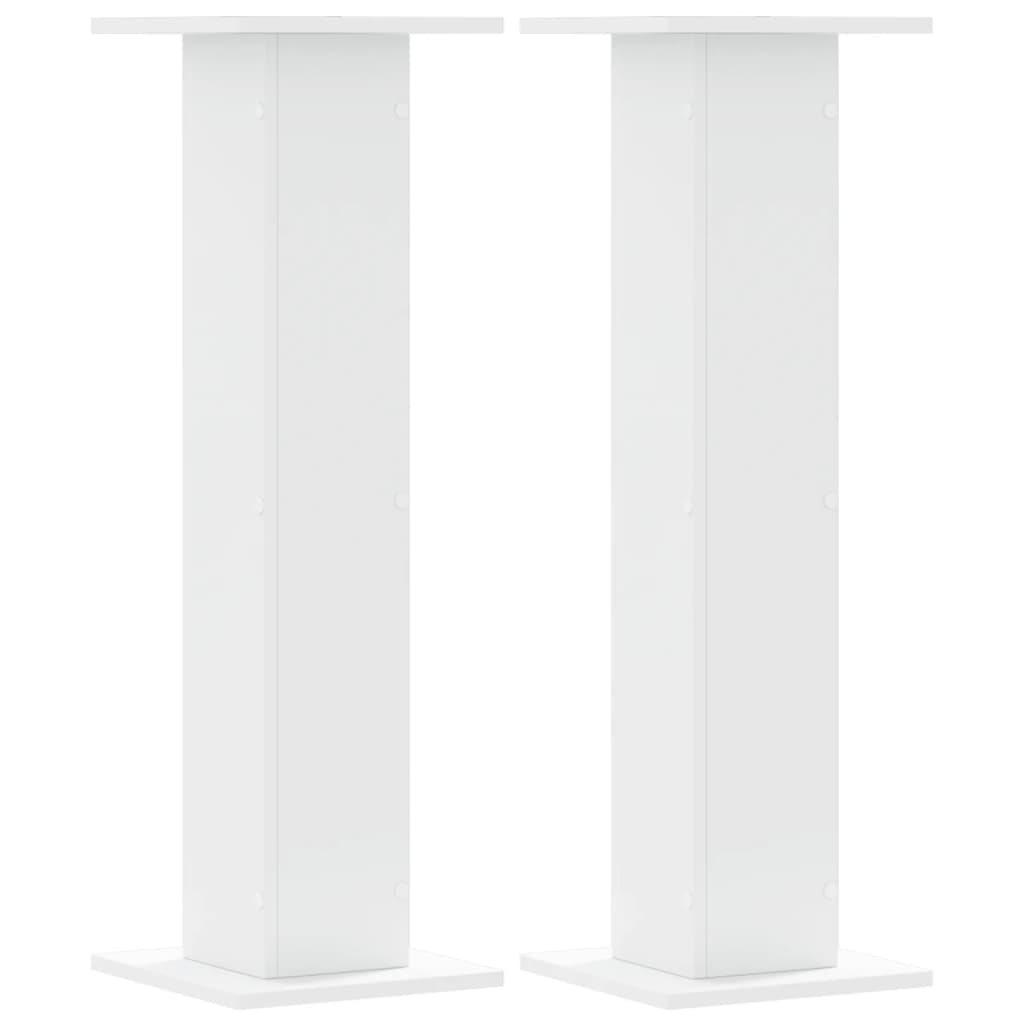 Supporti Altoparlanti 2 pz Bianchi 30x30x95cm Legno Multistrato - homemem39