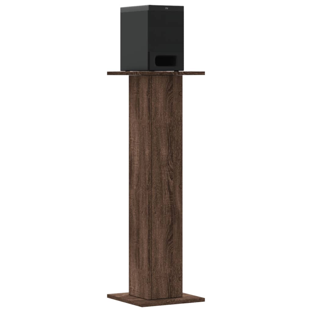 Supporti Altoparlanti 2 pz Marrone 30x30x95cm Legno Multistrato - homemem39