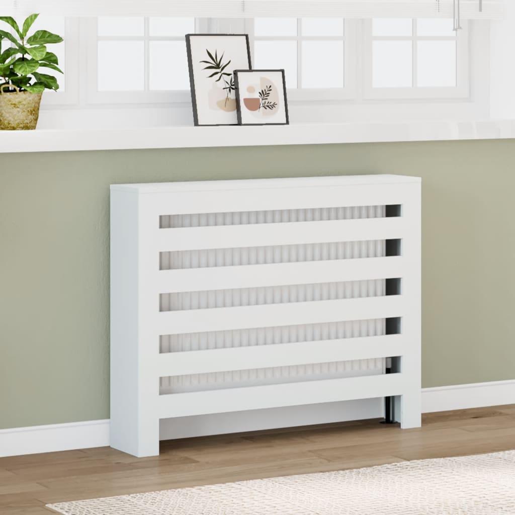 Copertura Termosifone Bianca 104x20x82 cm in Legno Multistrato - homemem39