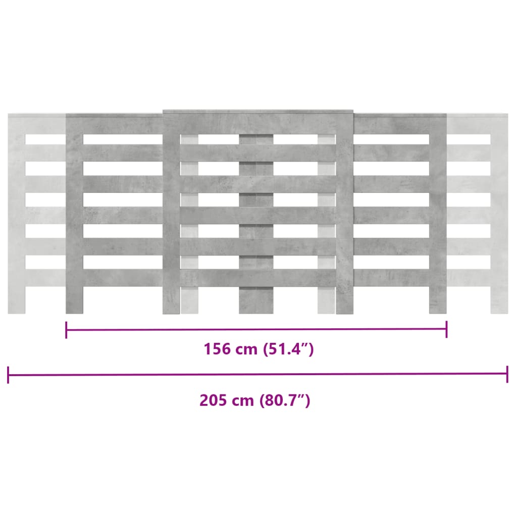 Copertura Termosifone Grigio Cemento 205x21,5x83,5 Multistrato - homemem39