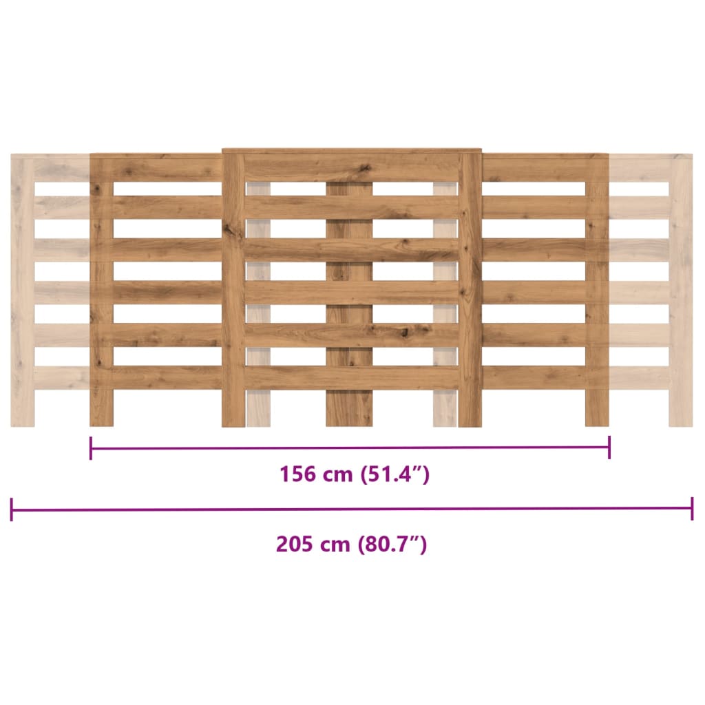 Copertura Termosifone Rovere Artigianale 205x21,5x83,5 cm Legno - homemem39