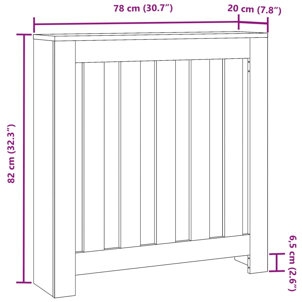 Copertura Termosifone Grigio Cemento 78x20x82 Legno Multistrato - homemem39