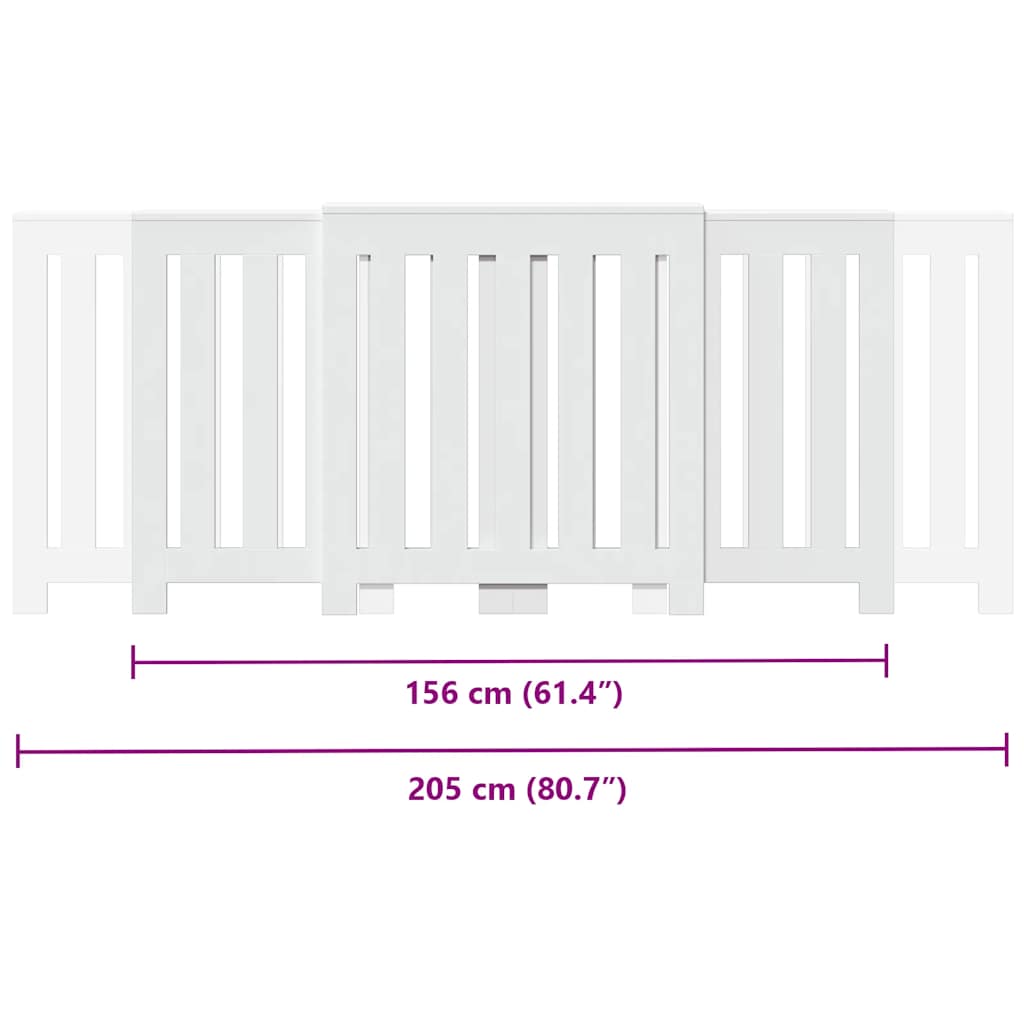 Copertura Termosifone Bianca 205x21,5x83,5 cm Legno Multistrato - homemem39