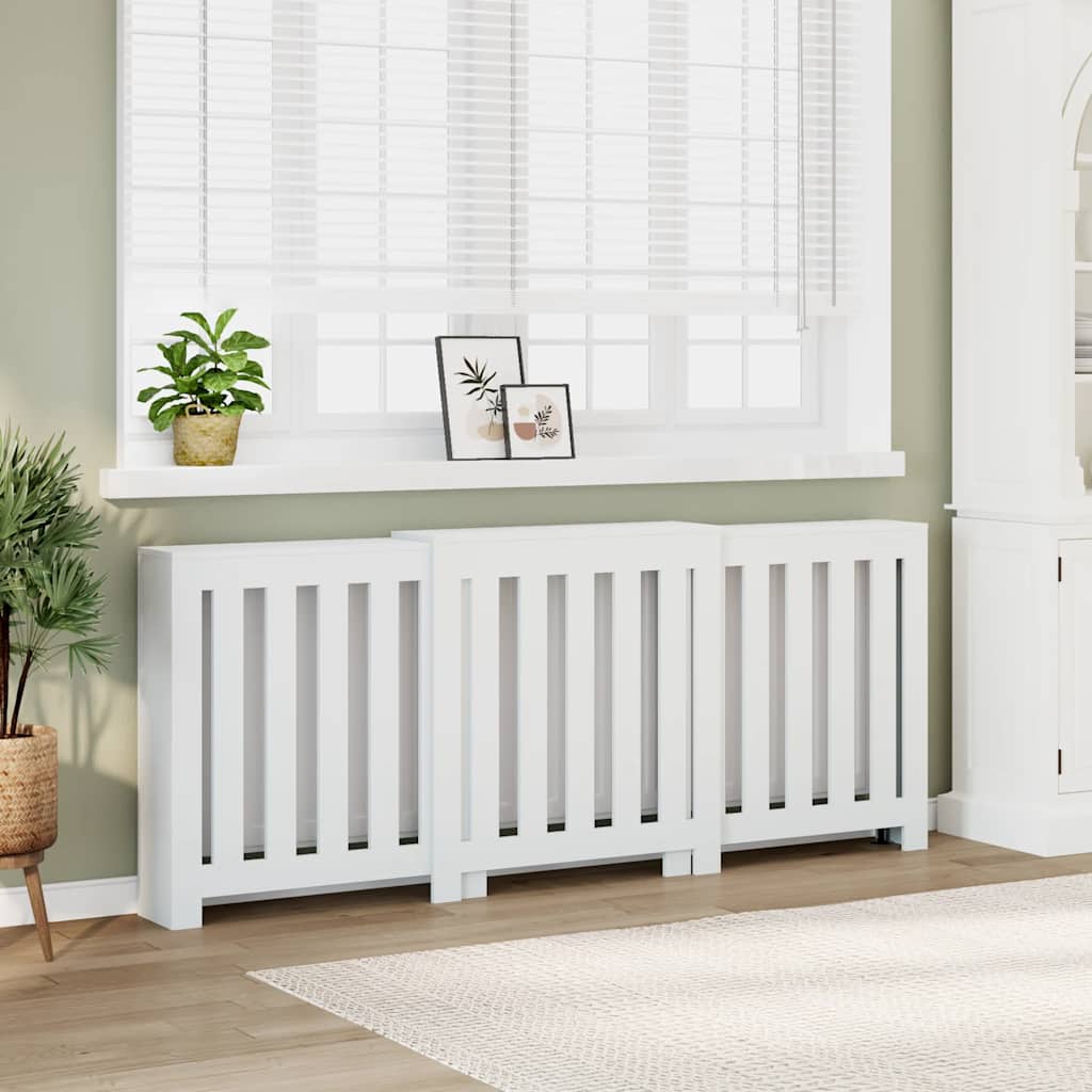 Copertura Termosifone Bianca 205x21,5x83,5 cm Legno Multistrato - homemem39
