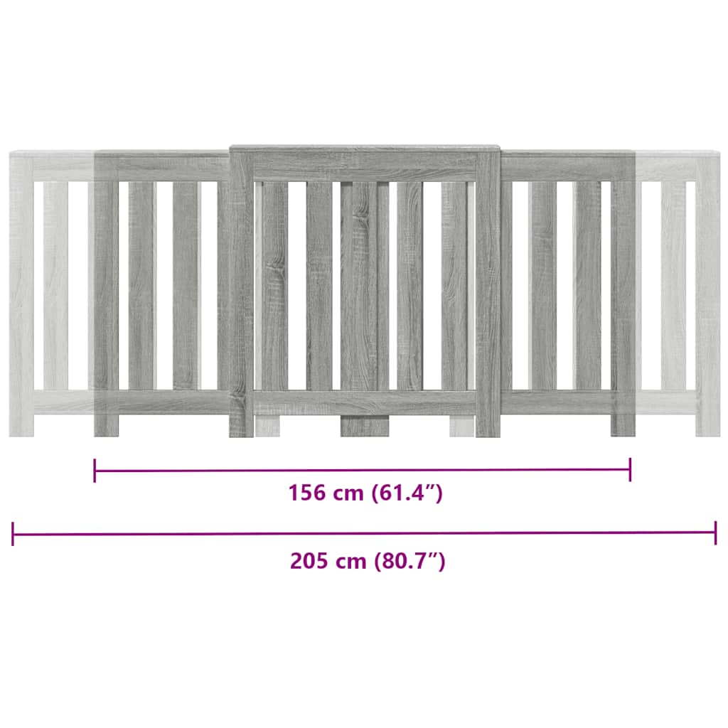 Copertura Termosifone Grigio Sonoma 205x21,5x83,5cm Multistrato - homemem39