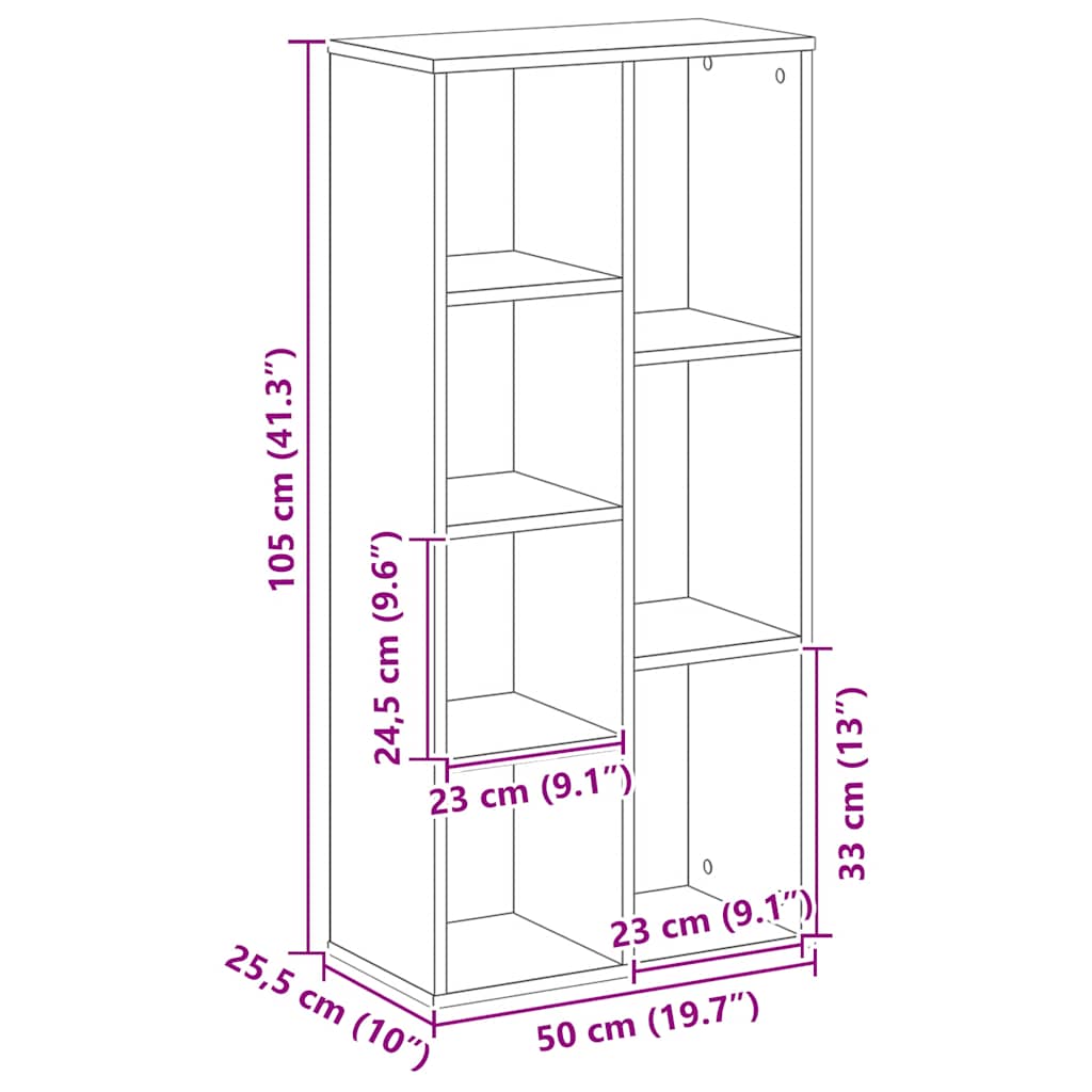 Libreria Rovere Artigianale 50x25x105 cm in Legno Multistrato | homemem39