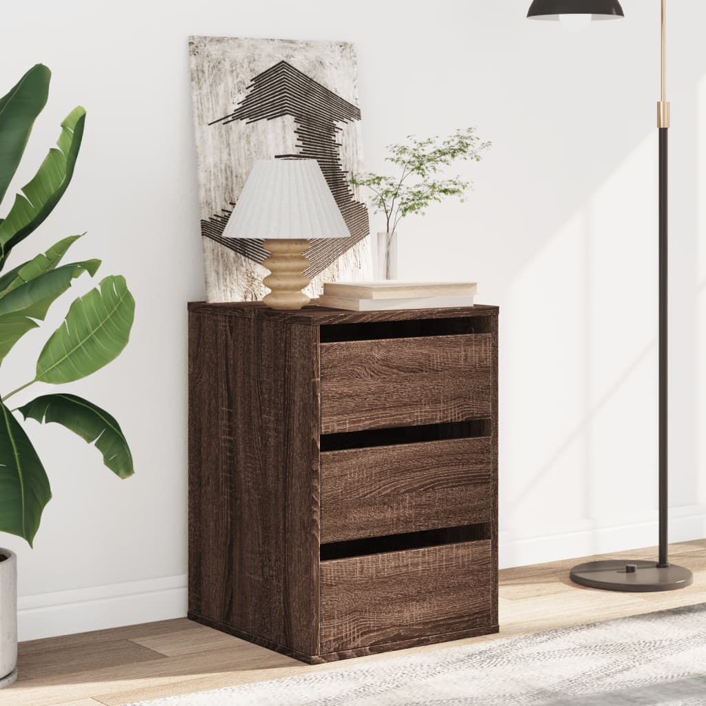 Cassettiera Angolo Rovere Marrone 40x41x58cm Legno Multistrato