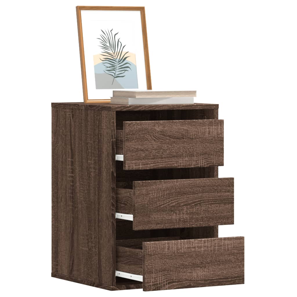 Cassettiera Angolo Rovere Marrone 40x41x58cm Legno Multistrato