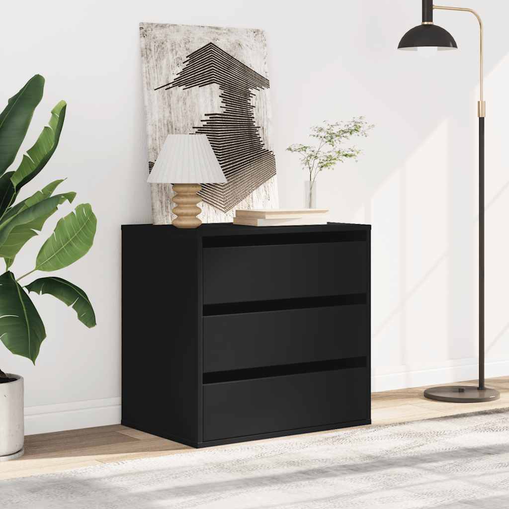 Cassettiera Angolare Nera 60x41x58 cm in Legno Multistrato - homemem39