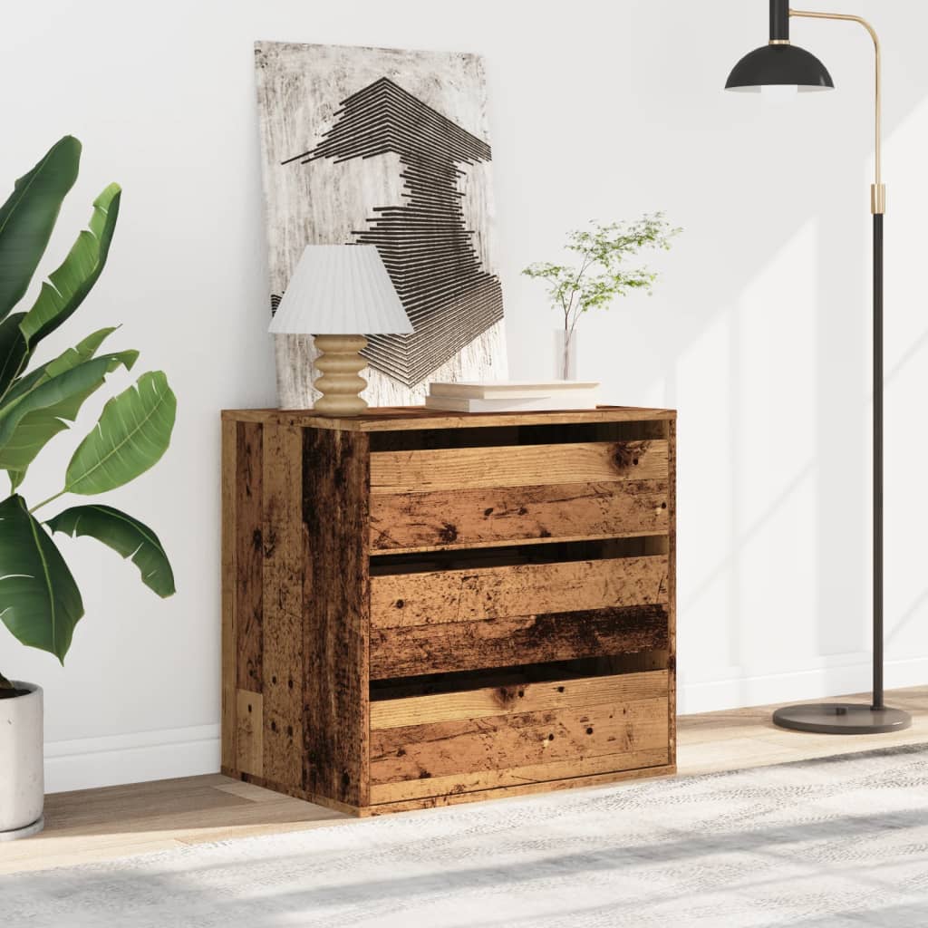 Cassettiera Angolare Legno Antico 60x41x58 cm Legno Multistrato - homemem39