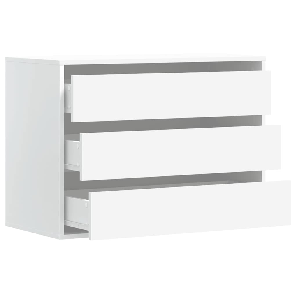 Cassettiera Bianca 80x41x58 cm in Legno Multistrato - homemem39