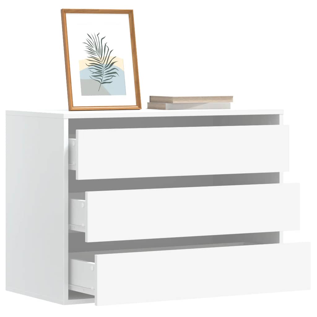 Cassettiera Bianca 80x41x58 cm in Legno Multistrato - homemem39