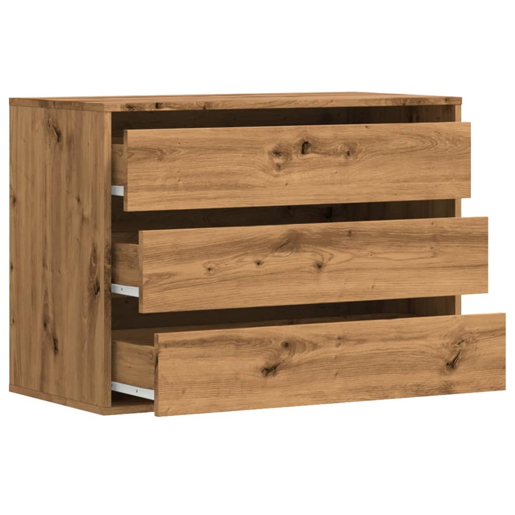 Cassettiera Angolare Rovere Artigianale 80x41x58cm Multistrato - homemem39