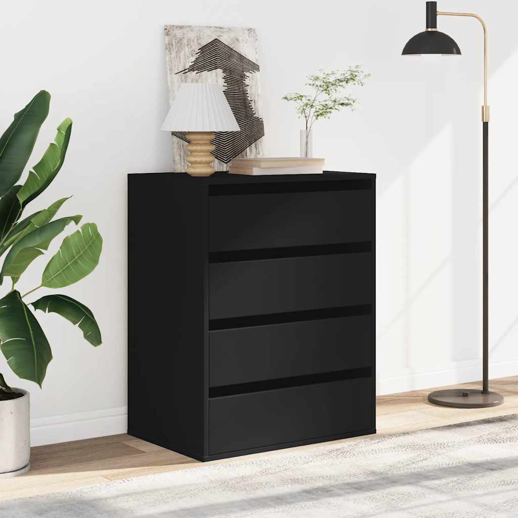 Cassettiera Angolare Nera 60x41x76 cm in Legno Multistrato - homemem39