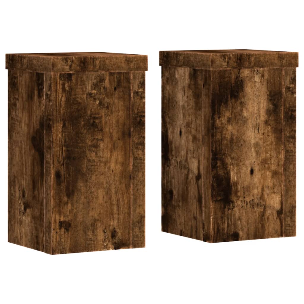 Supporti per Piante 2 pz Rovere 10x10x18 cm Legno Multistrato - homemem39