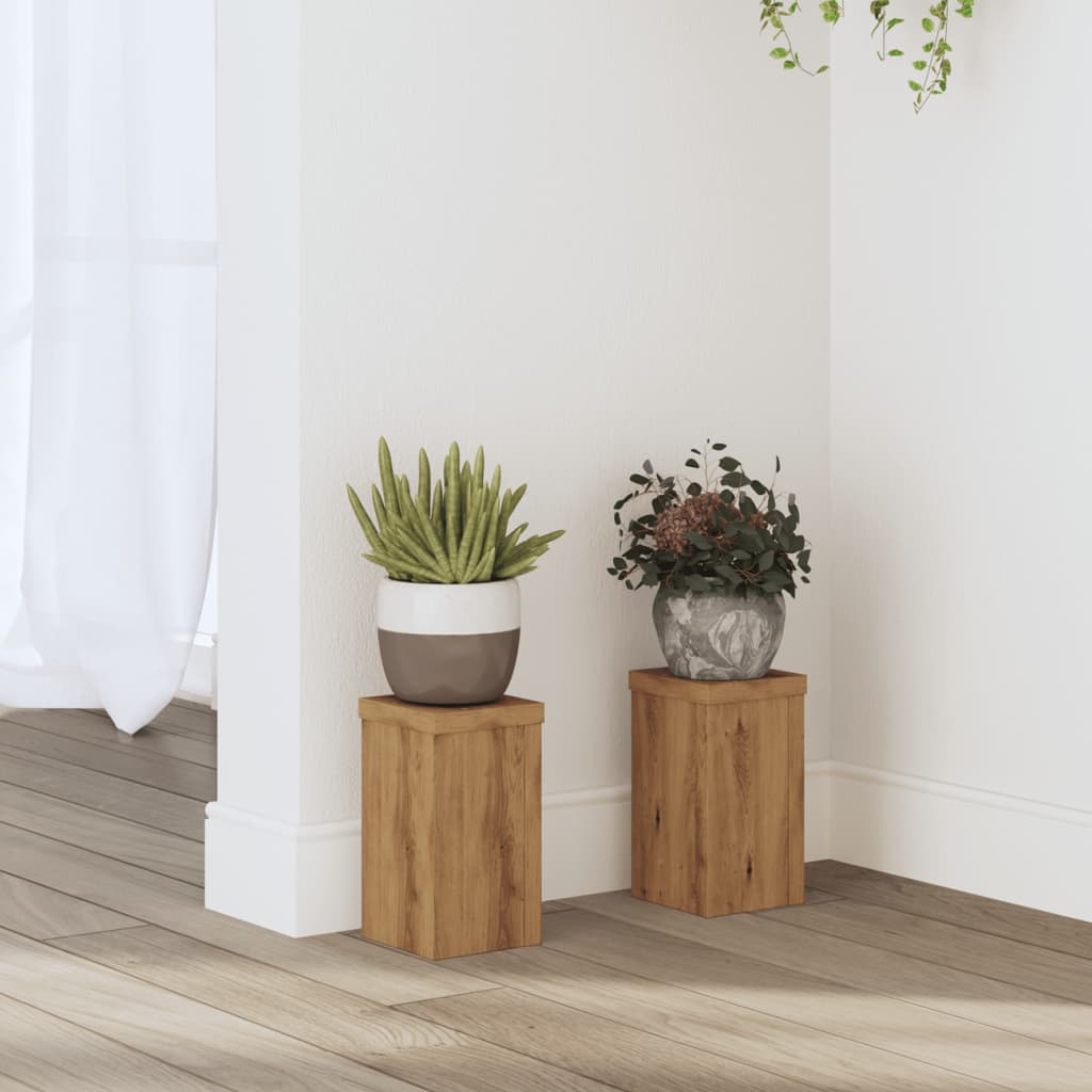 Supporti per Piante 2 pz Rovere 10x10x18 cm in Multistrato - homemem39