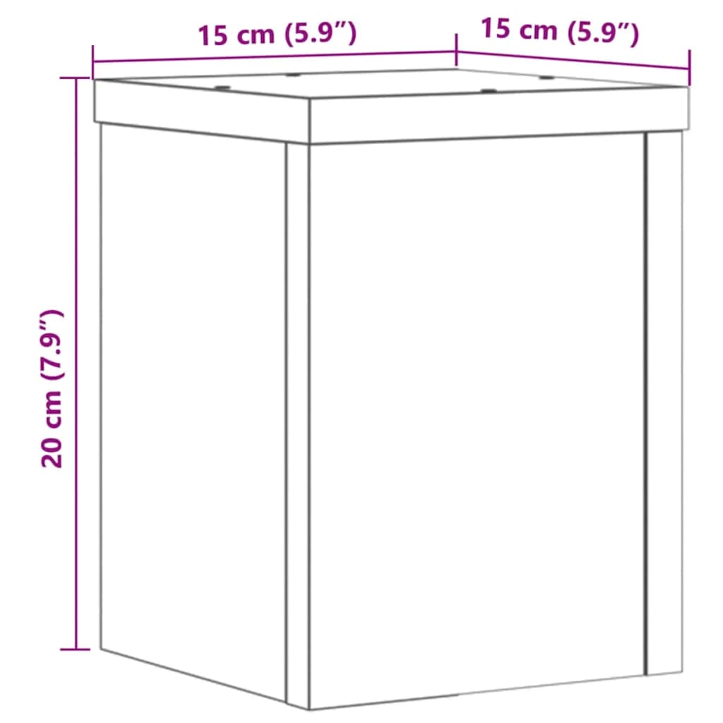 Supporti per Piante 2 pz Rovere 15x15x20 cm in Multistrato
