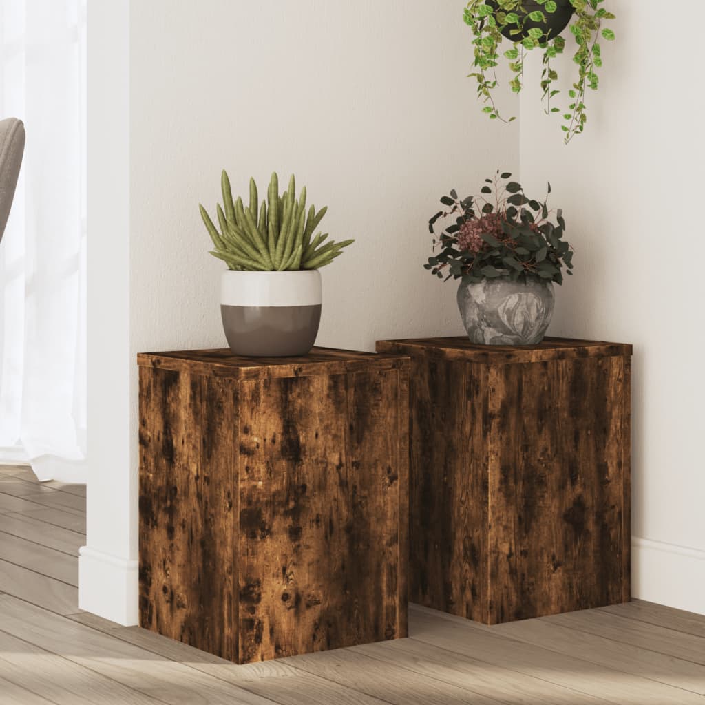 Supporti per Piante 2 pz Rovere 25x25x35 cm Legno Multistrato - homemem39