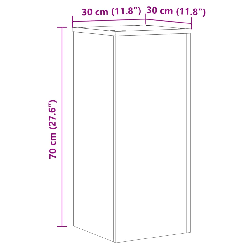 Supporti per Piante 2 pz Legno 30x30x70 cm Legno Multistrato