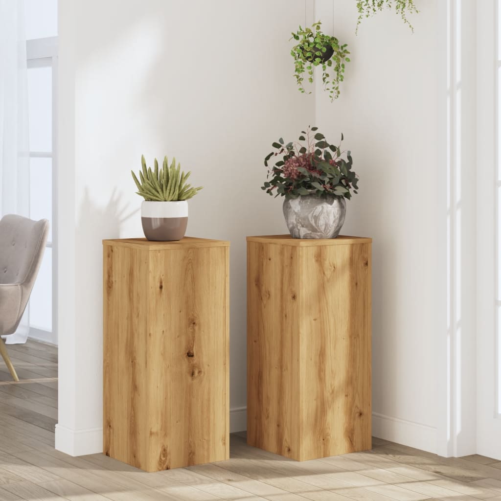 Supporti per Piante 2 pz Rovere 30x30x70 cm in Multistrato - homemem39