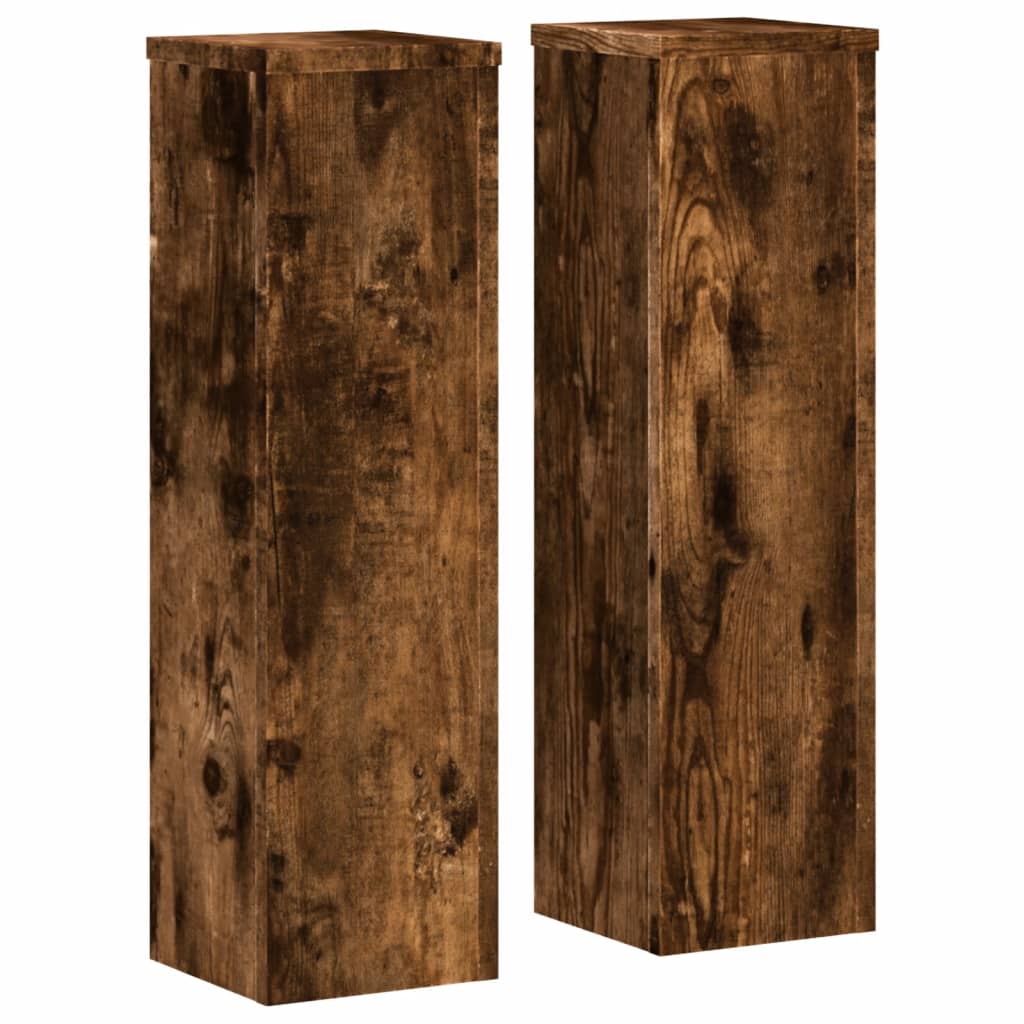 Supporti per Piante 2 pz Rovere 17x17x60 cm Legno Multistrato - homemem39