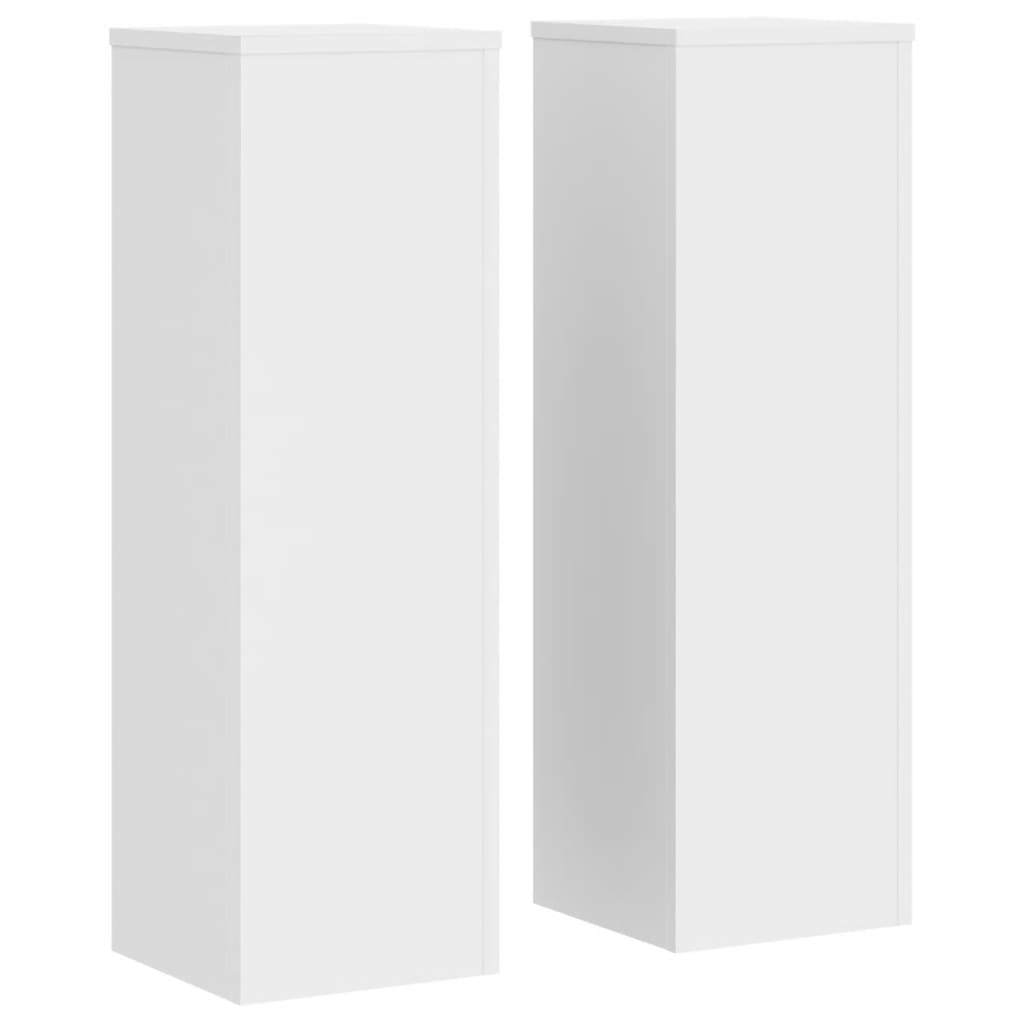 Supporti per Piante 2 pz Bianchi 25x25x80 cm Legno Multistrato - homemem39