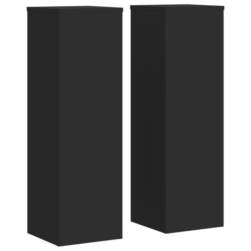 Supporti per Piante 2 pz Neri 25x25x80 cm Legno Multistrato - homemem39