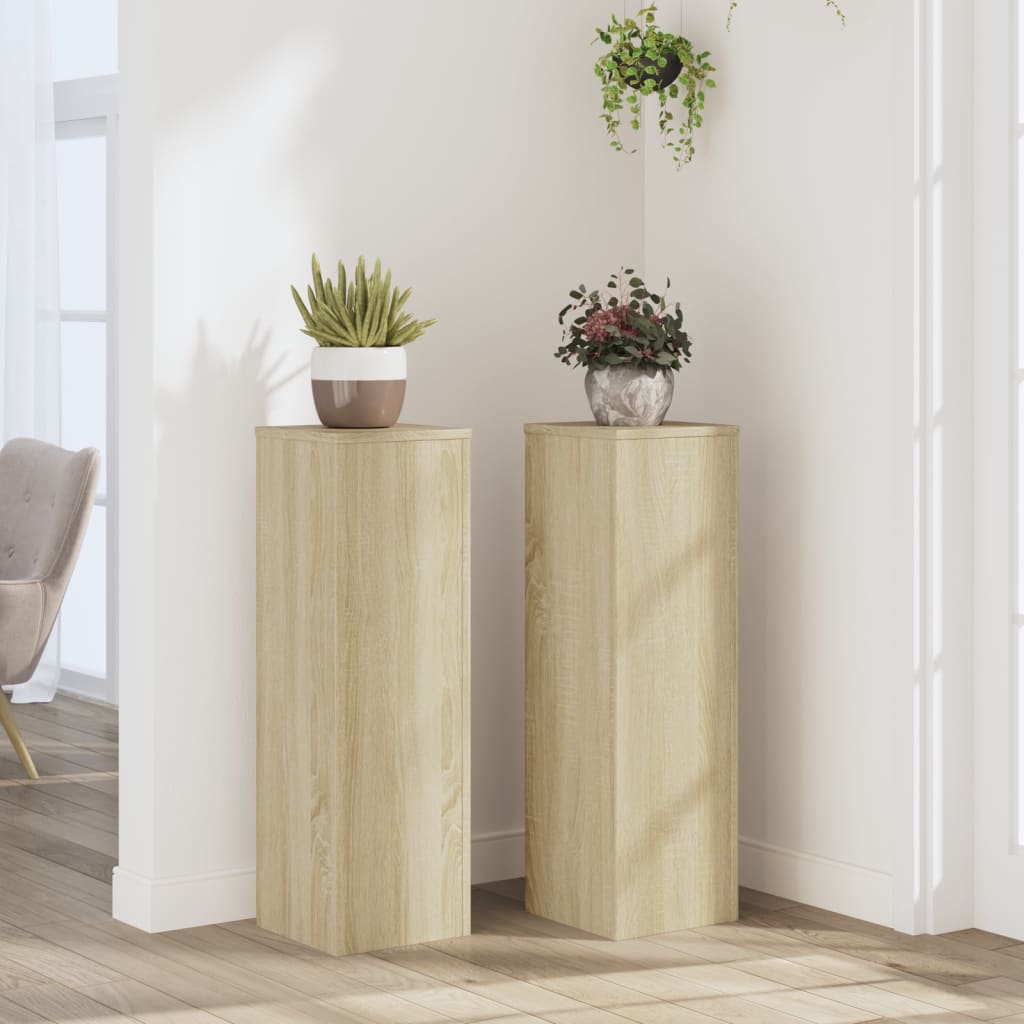 Supporti per Piante 2 pz Rovere 25x25x80 cm in Multistrato - homemem39