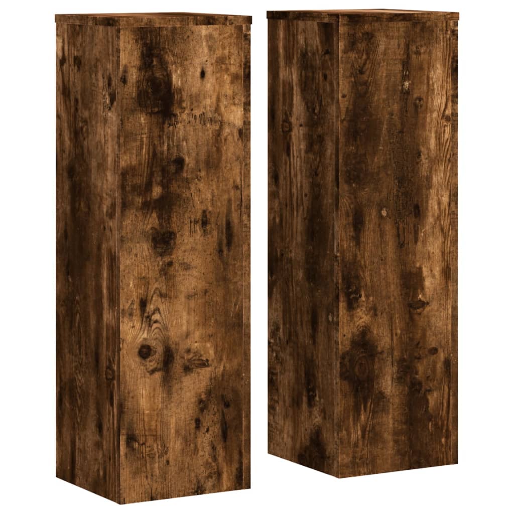 Supporti per Piante 2 pz Rovere 25x25x80 cm Legno Multistrato - homemem39