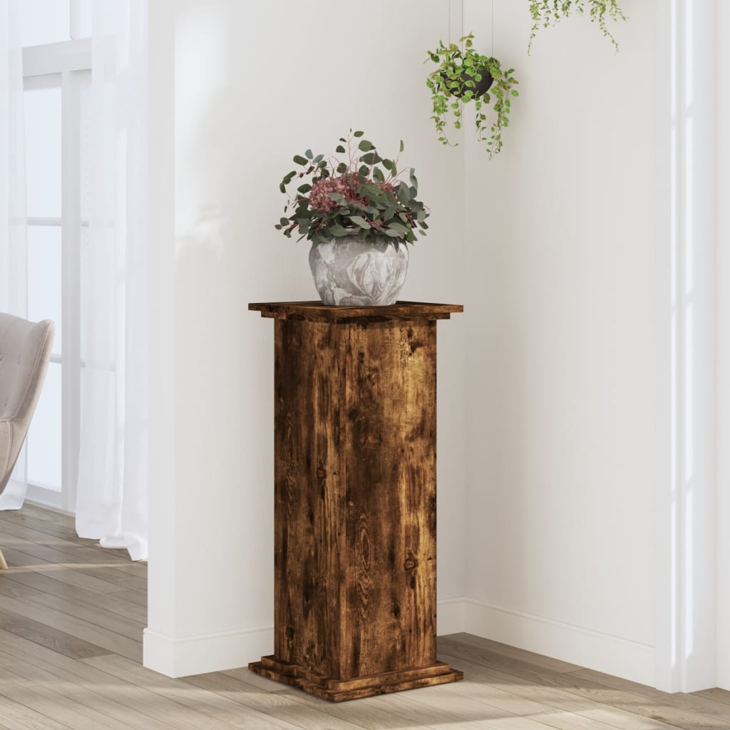 Supporto per Piante Rovere Fumo 33x33x80 cm Legno Multistrato - homemem39