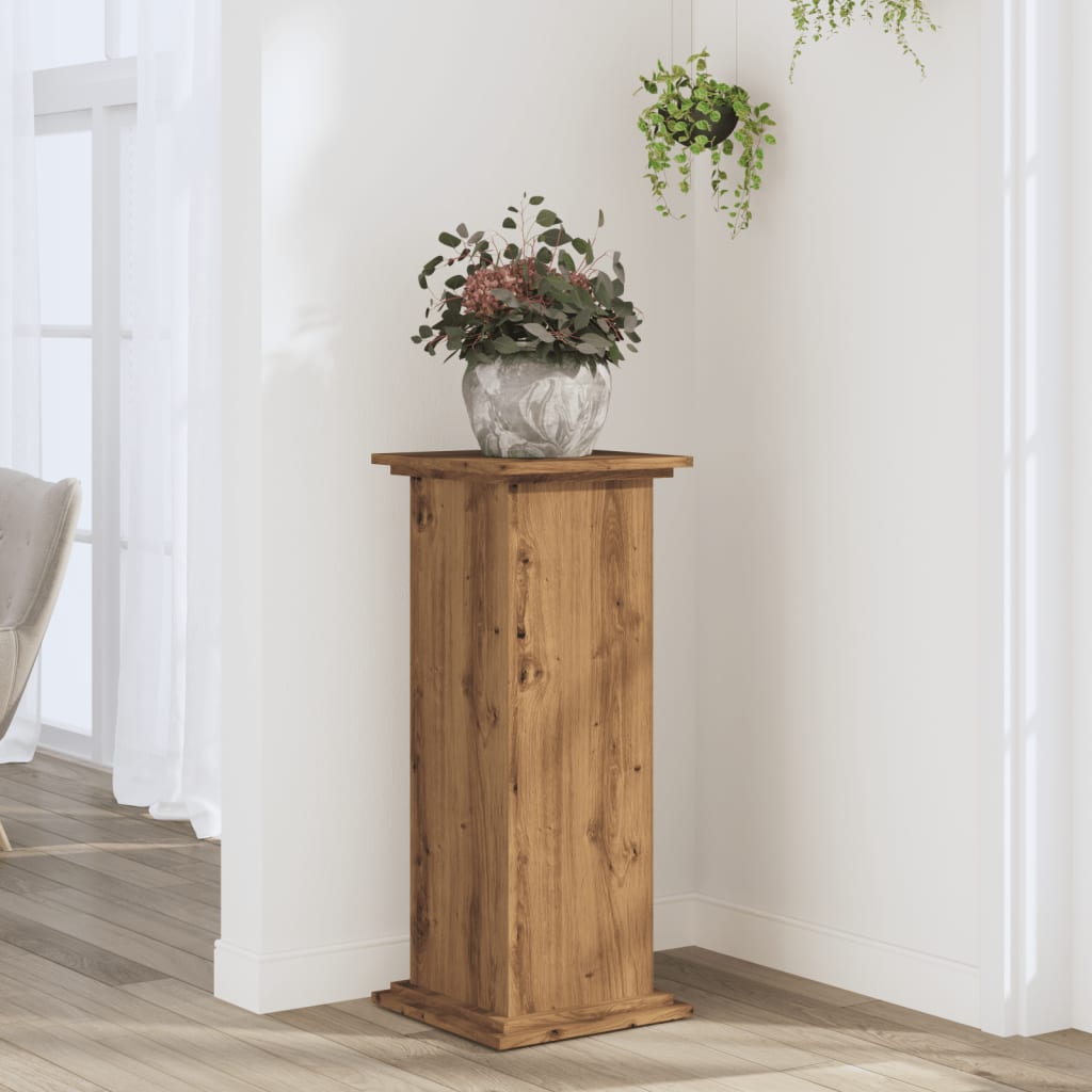 Supporto per Piante Rovere Artigianale 33x33x80 cm Multistrato - homemem39