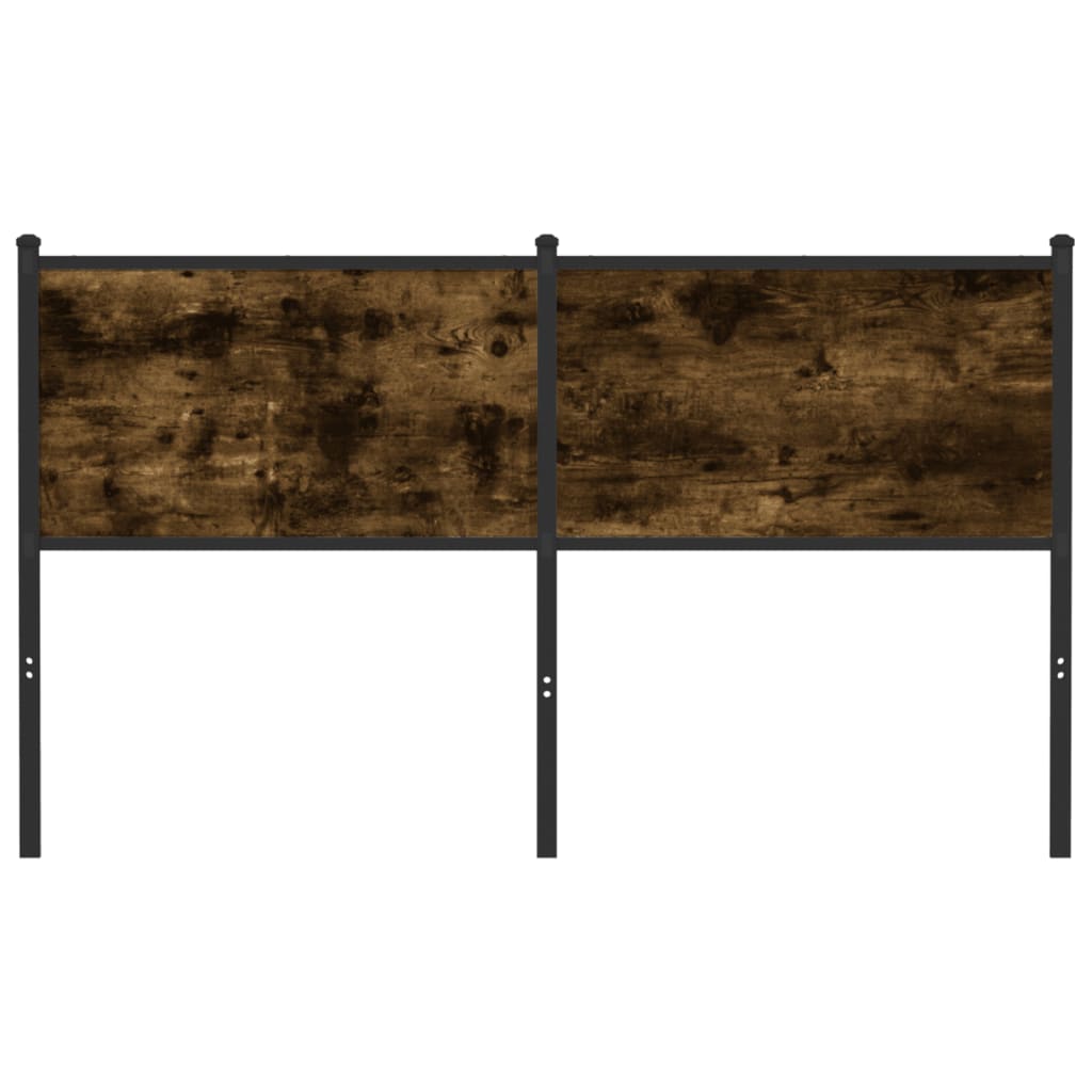 Testiera Rovere Fumo 140 cm in Legno Multistrato e Acciaio