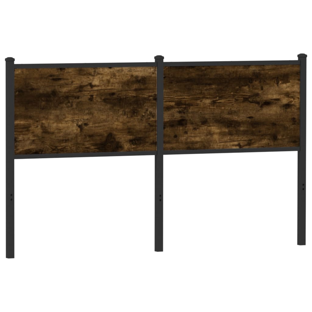 Testiera Rovere Fumo 140 cm in Legno Multistrato e Acciaio