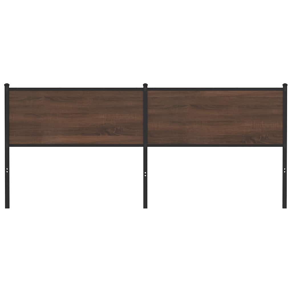 Testiera Rovere Marrone 190 cm in Legno Multistrato e Acciaio