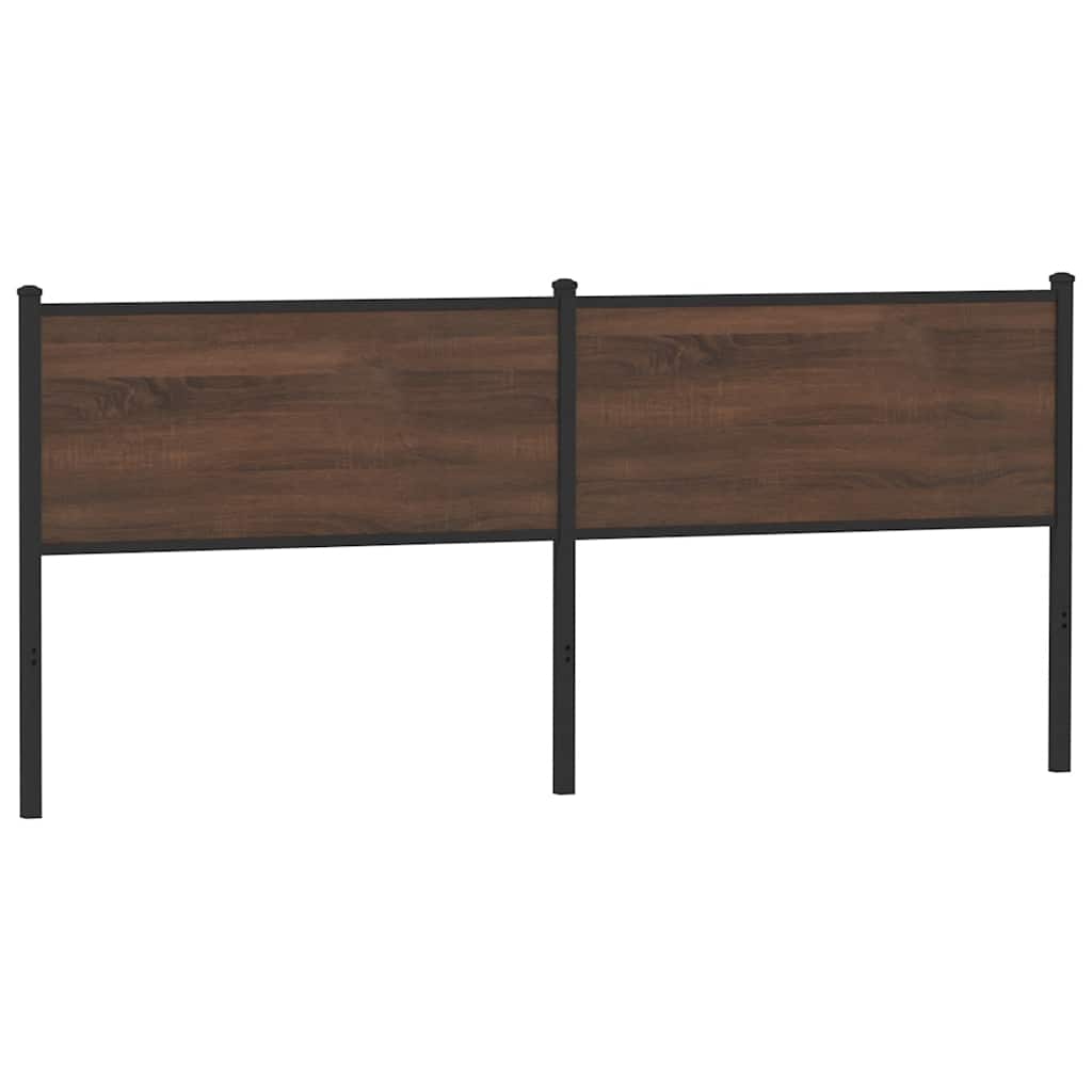 Testiera Rovere Marrone 190 cm in Legno Multistrato e Acciaio