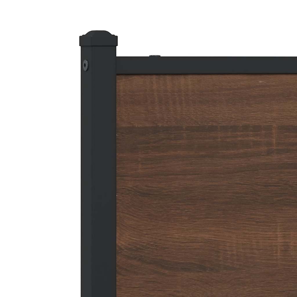 Testiera Rovere Marrone 190 cm in Legno Multistrato e Acciaio