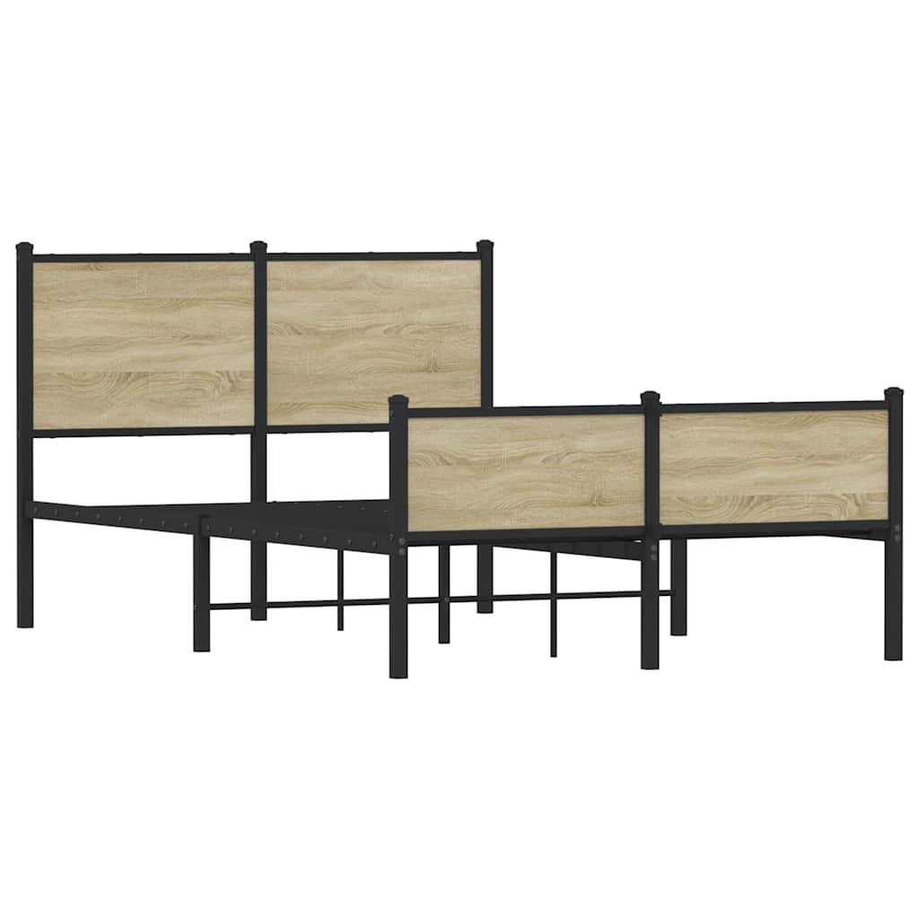 Giroletto senza Materaso in Metallo Rovere Sonoma 120x190 cm