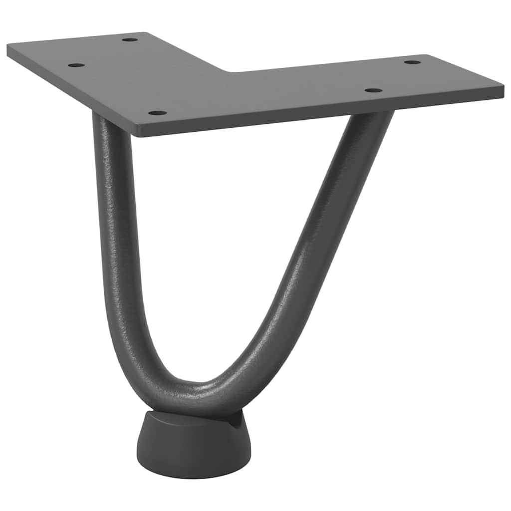 Gambe Tavolo a Forcina 4 pz Antracite 10 cm Acciaio Massiccio - homemem39