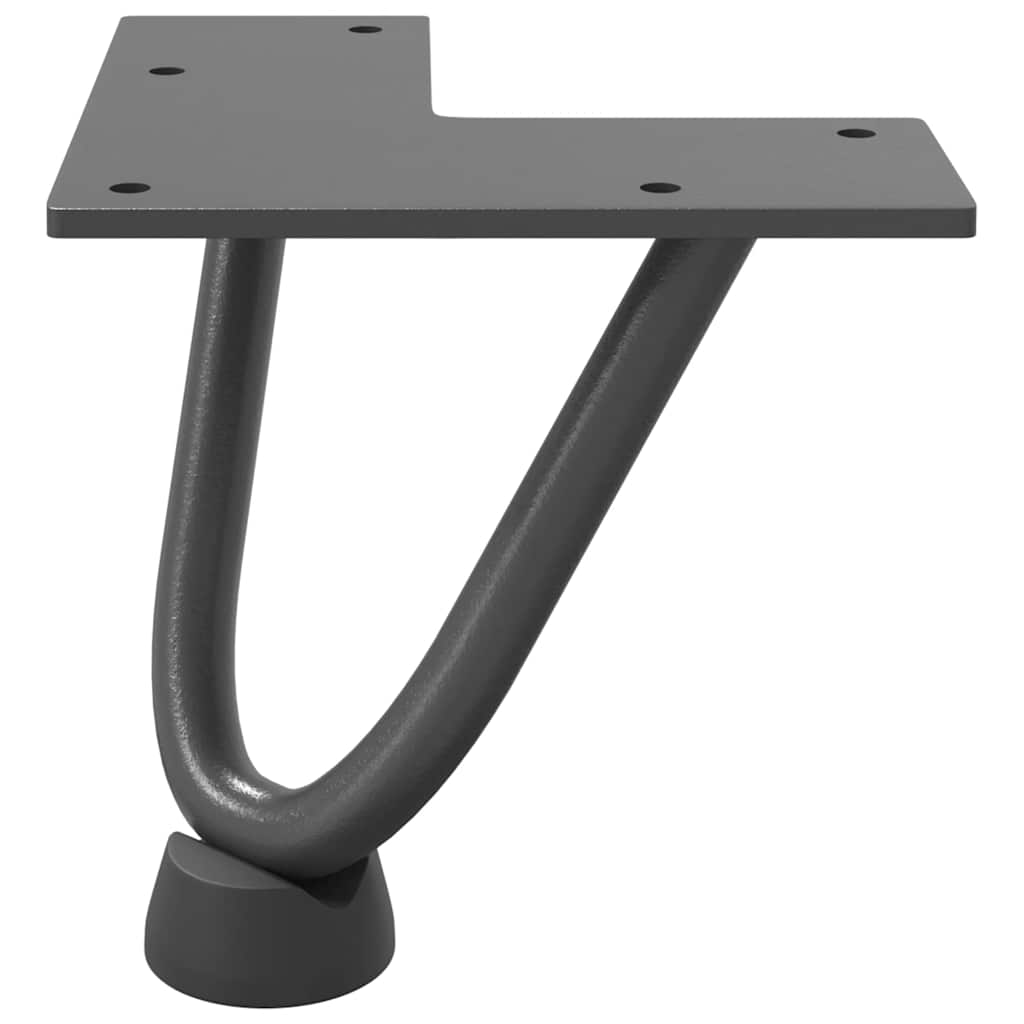 Gambe Tavolo a Forcina 4 pz Antracite 10 cm Acciaio Massiccio - homemem39